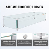 Gas Fire Pit Wind Guard for Square Fire Table, 595 x 190 x 165 mm Clear Tempered Wind Guard for V952-HKFFZGHBLZFXHZGELV0