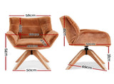 Artiss Swivel Chair Armchair Nursing Velvet Brown UPHO-H-ARM02-SWL-BR