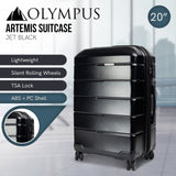 Olympus Artemis 20in Hard Shell Suitcase ABSPC Jet Black LUG-03Q-20-BK