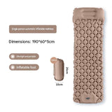 Khaki Single Outdoor Foot Pump Inflatable Sleeping Pad - 40D Nylon Camping Air V888-ELOSUNG56187-4