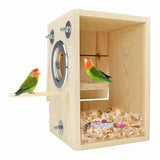 Bird Nest Box Parakeet Breeding Nest Box Bird Nest House Wooden Acrylic Transparent Breeding Box for V1366-AZ2-W-14650