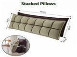 Giselle Bedding Headboard Pillow with Double-Layer Storage Wedge Reading Backrest with Adjustable HBP-GRBTN-CHEN-BRGR-K