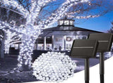Solar String Lights Outdoor, 2 Pack LED Solar Outdoor Lights Solar Fairy Lights with 8 Lighting V1107-124-87116-WHT3