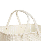 Imitation Rattan Woven Basket Plastic Handheld Fruit Storage Basket Beige for Home V1294-YM0901-3117240204111