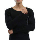 Men Thermal Underwear Seamless Absorbent Breathable Men Base Layer Set for Cold Weather Black XL V1294-YM0901-3117240268214