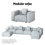 Artiss Modular Sofa Chaise Set 2-Seater Grey SBED-E-FA-02-2S-GY