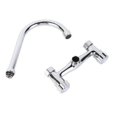 Wall Mount Kitchen Stainless Steel Smooth Surface 2 Handles Faucet Kitchen Faucet for Home V1294-YM0901-3118230146311