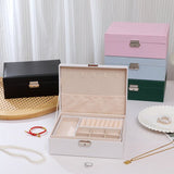 2-Tier Jewelry Box - With Removable Drawer & Lock - Large Storage Capacity for All Jewelry - Blue V1188-ZXY-131-388