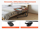 C Table, C Shaped Sofa Side Table with Metal Frame Rolling Casters, Portable C Shaped End Stand for V952-CZ1JT1CBHB208HKNP001V0