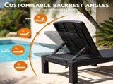 Gardeon Sun Lounge Outdoor Folding Recliner Patio Pool Beach Chair Rattan Black FSL-01-RAT-BK