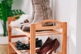 Bamboo 3 Tiers Layers Storage Shoe Rack & Organiser V1181-HO0162