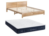 RoomSense Queen 34cm Medium Soft Gel Mattress Bundle, Oatmeal Bed Frame XFKF-1666-OATMEAL-Q