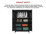 Two-Door Metal Cabinet Shelf Storage for Home Office Gym V63-844361