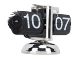 Flip Clock Large Number Battery Powered 304 Stainless Steel Tabletop Retro Flip Clock for Home V1294-YM0710-3115230112012