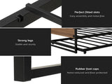 Artiss Bed Frame 2x Single Size Metal Trundle Daybed DEAN MBED-C-DEAN-S-BK-AB