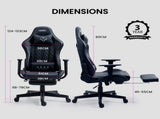 OVERDRIVE Apex Series Reclining Gaming Ergonomic Office Chair with Footrest, Black V219-OVGCFF42A