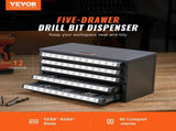 Drill Bit Dispenser Cabinet, Five-Drawer Bit Organizer Cabinet for 33/64" to 63/64" Steel V952-ZTFPGJX3364D1XNGFV0