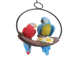 Garden Iron Ring Parrot Pendant Resin Bird Model Crafts Courtyard Balcony Decorations Small Red Blue V1294-YM0512-3111220286711