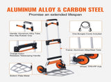 Folding Hand Truck, 140 kg Load Capacity, Aluminum Portable Cart, Convertible Hand Truck and Dolly V952-KZDSTHC500B01UEHNV0