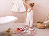 Cute Non Slip Kids Bath Mat - Strong Absorbent Soft Washable Purple Mushroom Boho Bath Rug for Tub, V1258-DP02-C-560