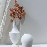Brushed White Urn w Linear Handle 44cm V637-19733URN