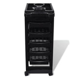 Ellie & Ruby 6 Tier Hairdressing Trolley Black 82x49x32cm Salon Rolling Cart V238-SUPDZ-39711824248912