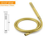 WELS Brushed Gold Bath Tub Mixer Tap Free Standing Faucet Spout Handheld Shower V1233-KRD602BG