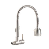 Sink Faucet G1/2 In 360&deg Swivel Wall Mounted Stainless Steel Single Handle Faucet for Kitchen V1294-YM0901-H34417US