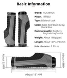 Bicycle Grips MTB Road Bike Double Lock Rubber Handlebar Grips Anti-Slip Rock Bros BLUE V382-GRIPANTISLIPBLUE