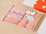 Pink Soft Coral Fleece Towel and Bath Towel Gift Set - 5-Piece Luxurious Absorbent Set V888-ELOSUNG17452