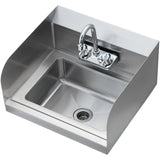 VEVOR Commercial Sink with Faucet and Side Splash, NSF Stainless Steel Sink for Washing, Small V952-SYXSPYDSB14104S2GV0