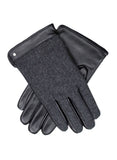 Dents Leather Wool Gloves Fleece Lined Warm Mens Winter Herringbone - Black V563-75-0013-BLK-S