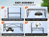Goat & Sheep Stand, 47x23 inch Livestock Stand, Metal Livestock Milking and Shearing Stand 21" to V952-SCXJJHSYTM47HMU08V0