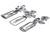 3Pcs Metal Vase Flowers Wall Art Elegant Prevent Rust Easy to Install Iron Flower Wall Art for V1294-YM0715-3115210265811