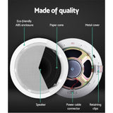 2 x 6" In Ceiling Speakers Home 80W Speaker Theatre Stereo Outdoor Multi Room SPK-CEILING-MSR127
