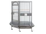 YES4PETS 161 cm XL Corner Bird Cage Pet Parrot Aviary Perch Castor Wheel Stand Black Silver V278-B075-XL-161CM