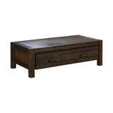 Coffee Table Solid Acacia Wood & Veneer 1 Drawers Storage Chocolate Colour V43-CT-NOW-CH