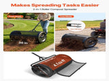 Compost Spreader, 91 cm Wide Peat Moss Spreader with Push/Tow Handle, 4 Heights Adjustable, V952-GTSBJHSFMTCGFONO4001V0