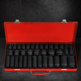 Giantz 35pcs 1/2" Drive Impact Socket Set Metric 8-32mm with Case ISC-35-BK