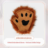 Orange-White Furry Animal Cosplay Half Suit Set - Fox Mask with Detachable Fangs, Faux Fur Paws and V888-ELOSUNG56261-2