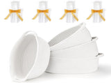 4 Pack Small Woven Basket with Handles, All 12"x 8"x 5", Cotton Rope Room Shelf Storage Basket, Cat V1259-DP01-A-4575
