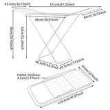 Large Double-Wing Floor-Standing Folding Clothes Drying Rack-White V1161-108202