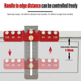 Aluminum Alloy Cabinet Handle Drilling Jig with Adjustable Cross Sliding Structure for Precise Hole V1341-ZY-A7LKDZNE-RED