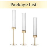 Candle Holders Brass Candlestick Holders Set of 3 Tall Taper Candle Holders for Candlesticks Candle V1370-AZ4-16630