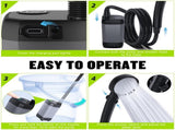 Portable Camping Shower 6000mAh Rechargeable Shower Pump With Smart LED Display 4 Spray Modes V1188-MS-313-0688