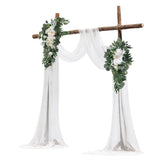 VEVOR Artificial Wedding Arch Flowers Kit White With 2 Pcs Flowers 2 Pcs Drapes V952-HLGMHTJ4JTBSCANWFV0