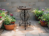 Leafy Birdbath / Bird Feeder w Embellished Legs 80cm V637-74139BRD