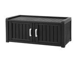 Outdoor Storage Box Bench Shoe Cabinet with Shelf Resin 81cm Black ODF-OSB-CAB-PP-BK