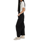 Womens Denim Overalls Loose Fit Leg Adjustable Strap Hip Hop Jean Jumpsuits Black XXL V1370-AZ4-10432