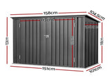 Giantz Garden Shed Wheelie Bin Storage Enclosure Outdoor Lockable Steel Cabinet SHED-FLAT-4X5-GR-AB